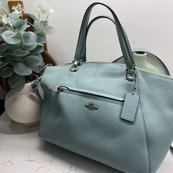 Coach Prairie Satchel Blue Leather Shoulder Bag - Picture 1 of 6